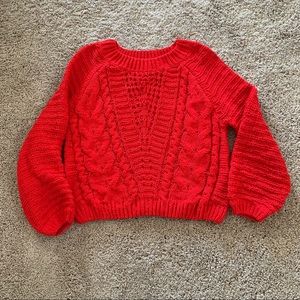 Jun&Ivy red cable knit sweater size small